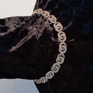 Vintage Unbranded Marcasite Chocker Necklace Approximately 17"